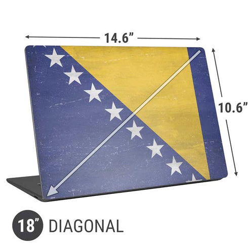 Bosnia and Herzegovina Flag Distressed Universal Laptop 18in (14.6 x 10.6in) Skin